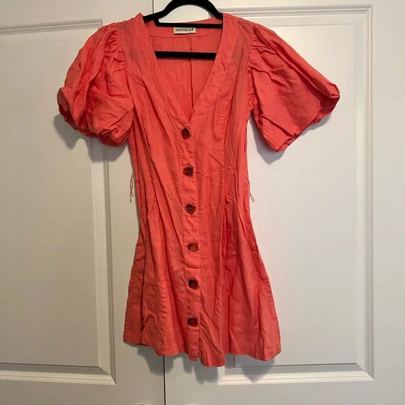 Nicholas Pink Linen Dress - Picture 3 of 8